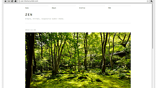 ZEN 2.0 - Tumblrで普通に日記を書く用途にこだわったTumblrテンプレート