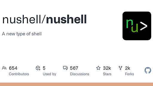 GitHub - nushell/nushell: A new type of shell