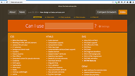 HTML5やCSS3のブラウザサポート状況を簡単に調べられる「Can I use…」のGoogleアナリティクス連携が便利