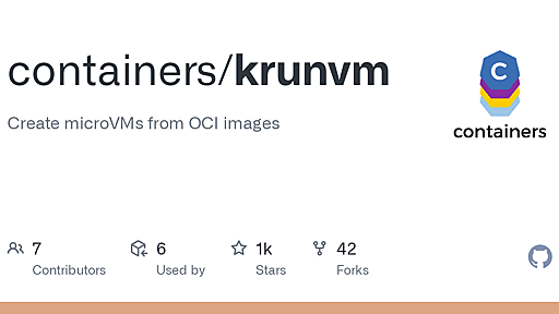 GitHub - containers/krunvm: Create microVMs from OCI images