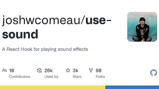 GitHub - joshwcomeau/use-sound: A React Hook for playing sound effects