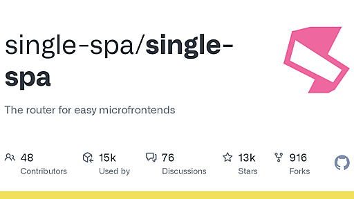 GitHub - single-spa/single-spa: The router for easy microfrontends