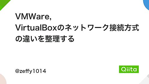 VMWare, VirtualBoxのネットワーク接続方式の違いを整理する - Qiita