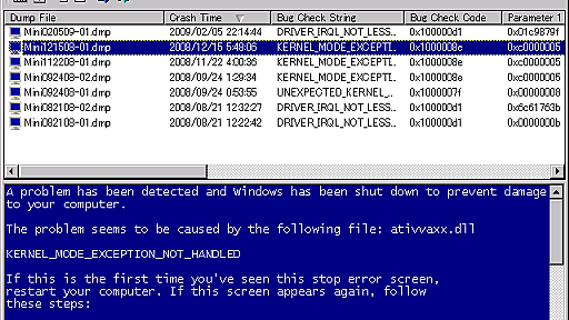 ブルースクリーンで強制終了した原因を解析して教えてくれるフリーソフト「BlueScreenView」