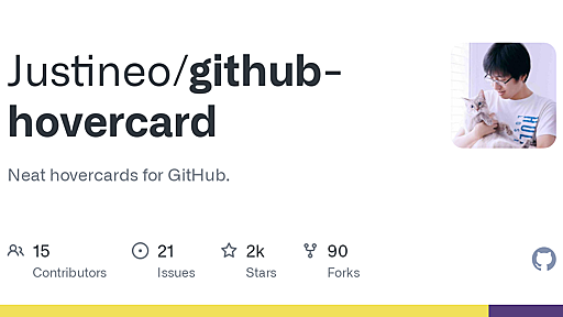 GitHub - Justineo/github-hovercard: Neat hovercards for GitHub.