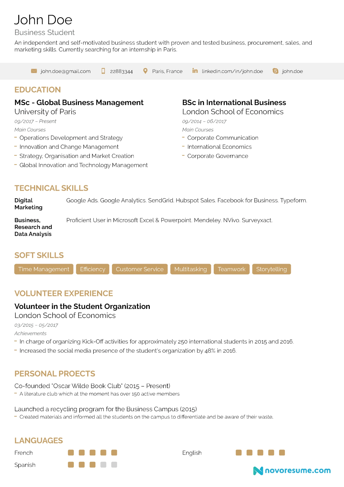 Graduate CV