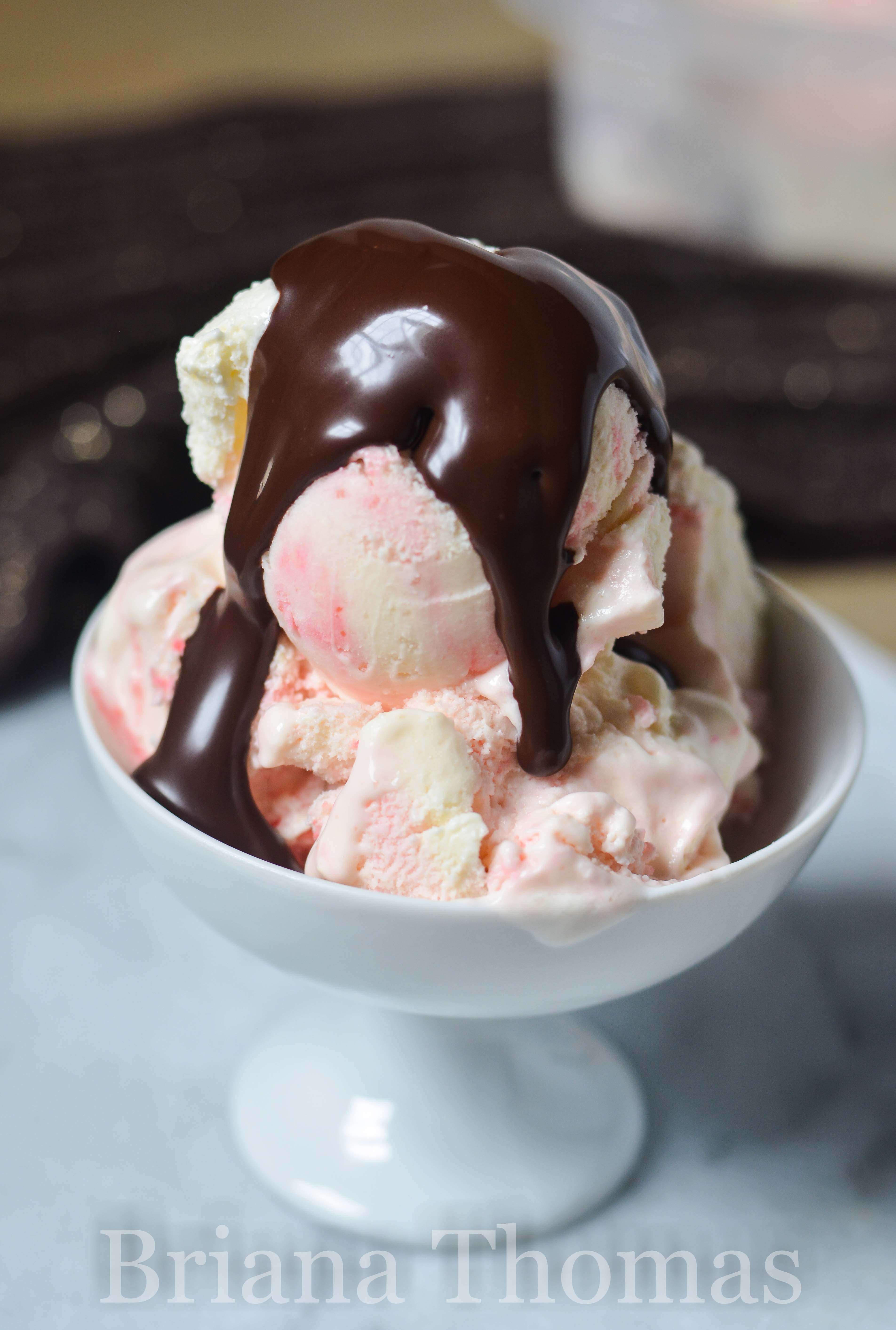 This delicious Candy Cane Ice Cream has a delicious pepperminty flavor and pairs perfectly with hot fudge sauce! THM:S, sugar free, low carb, gluten free