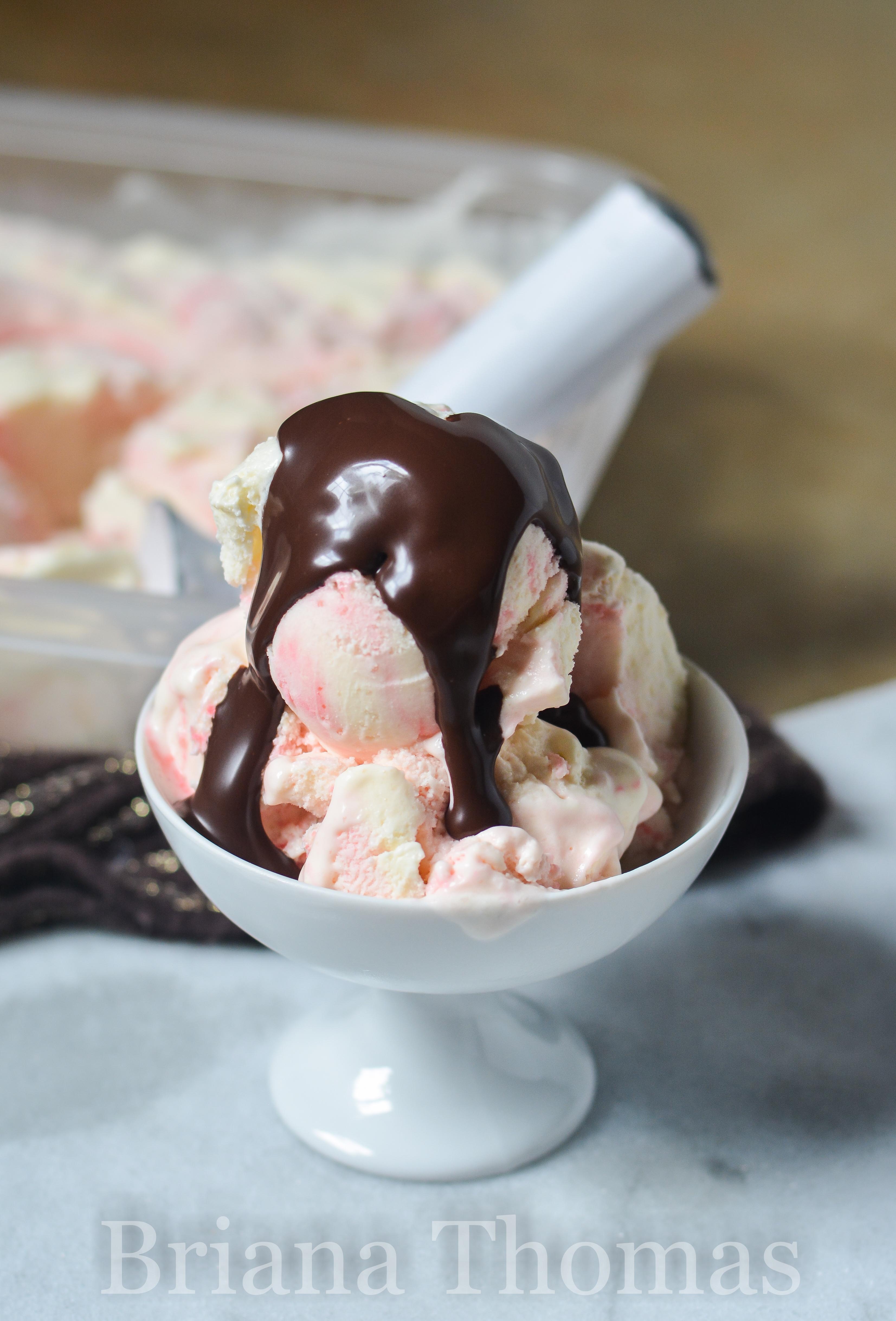 This delicious Candy Cane Ice Cream has a delicious pepperminty flavor and pairs perfectly with hot fudge sauce! THM:S, sugar free, low carb, gluten free