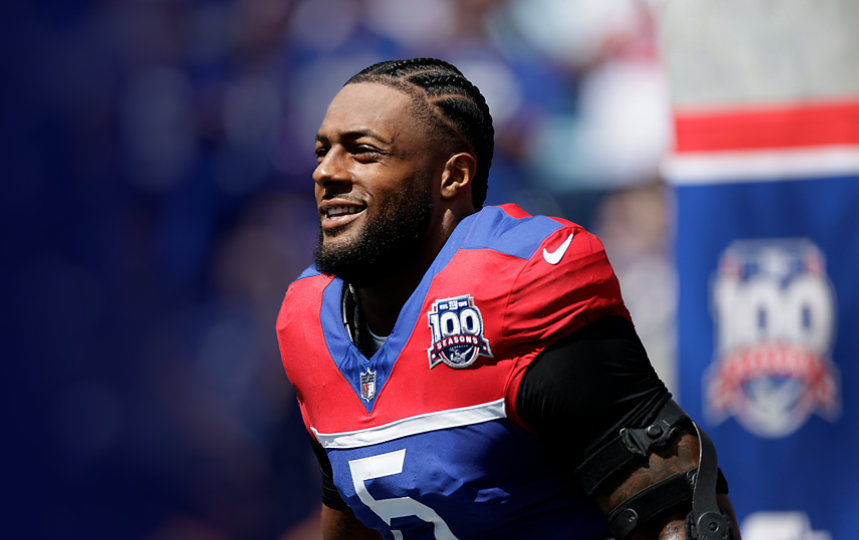 Kayvon Thibodeaux, linebacker for the New York Giants, on the field.