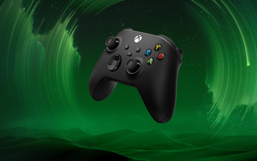 An Xbox Wireless Controller in Carbon Black.