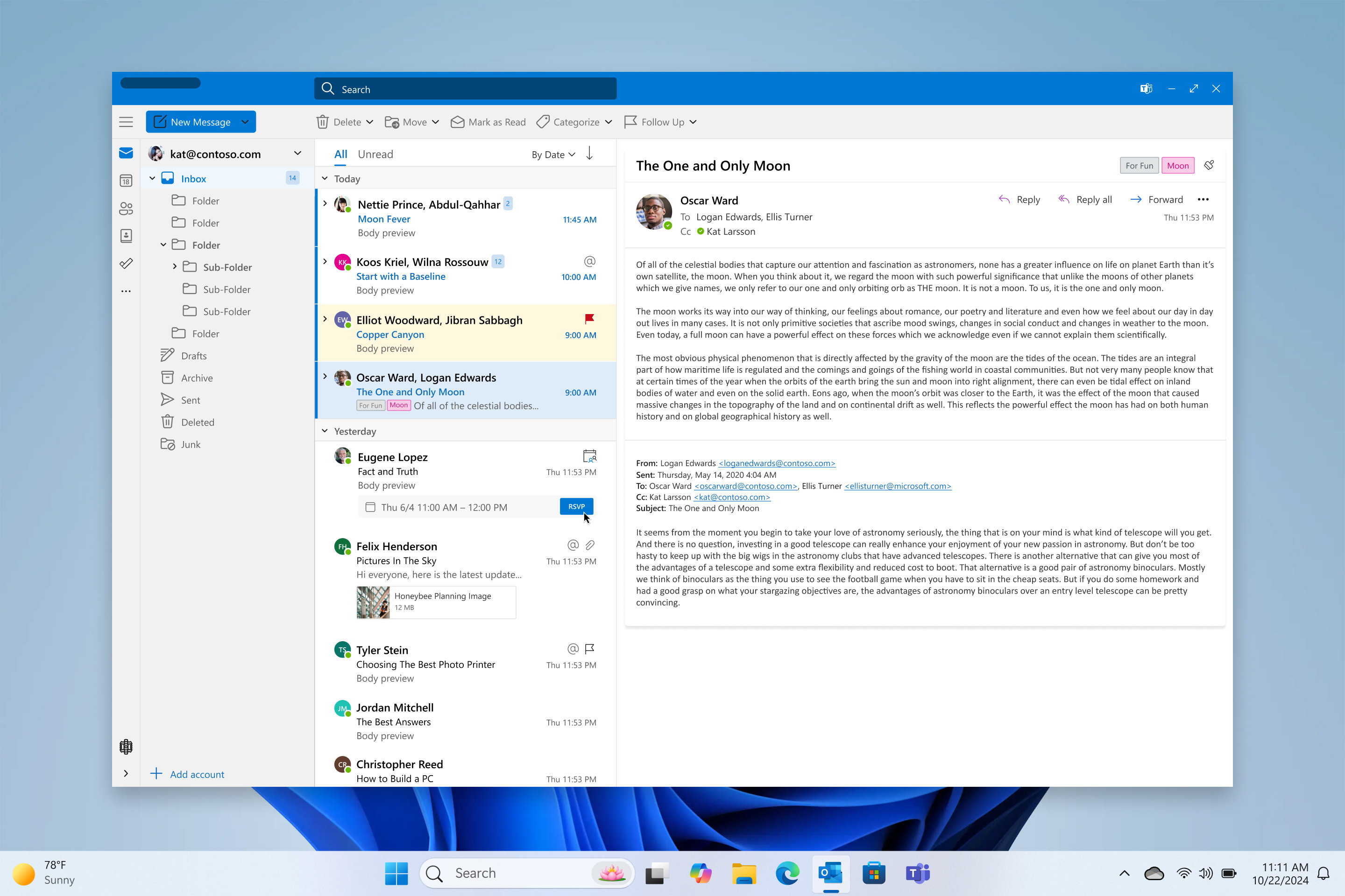 Microsoft Outlook open on a computer screen