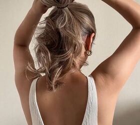 how to get the perfect messy bun, Dividing bun