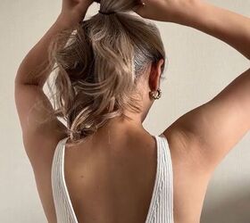 how to get the perfect messy bun, Wrapping hair