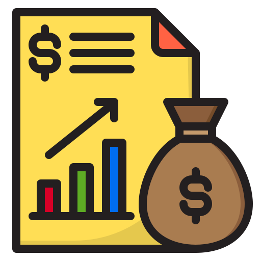 Bar graph srip Lineal Color icon