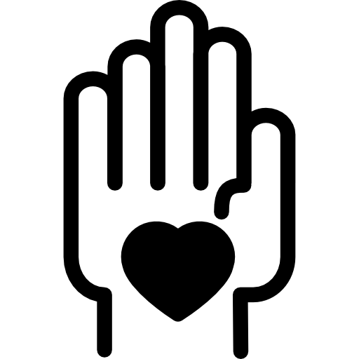 Hand with a heart - Free icons