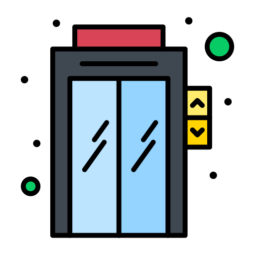 Elevator Flatart Icons Lineal Color icon image.