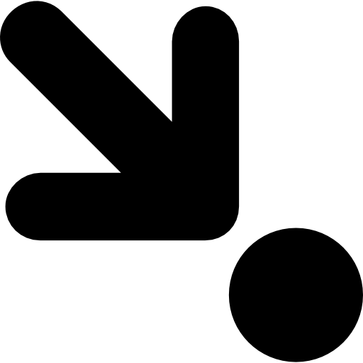 Free Icon | Down right arrow pointing a circle