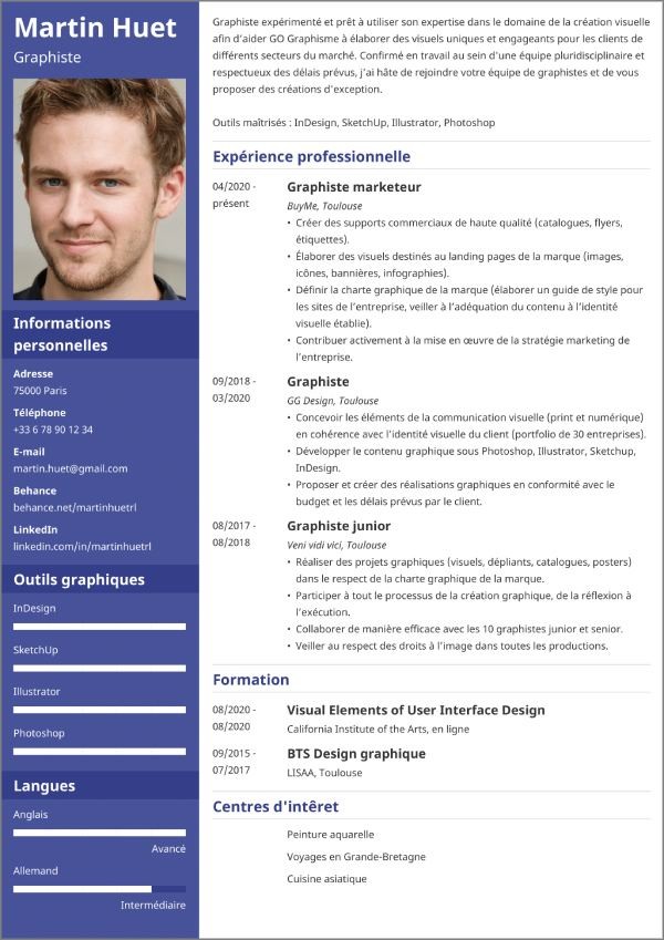 Meilleur Exemple De Cv Moderne - Riset image.