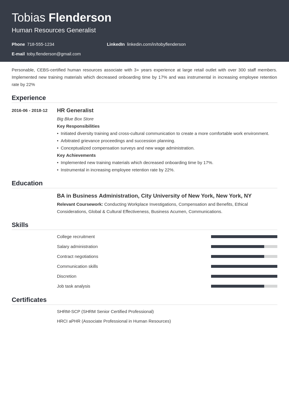 human resources template influx