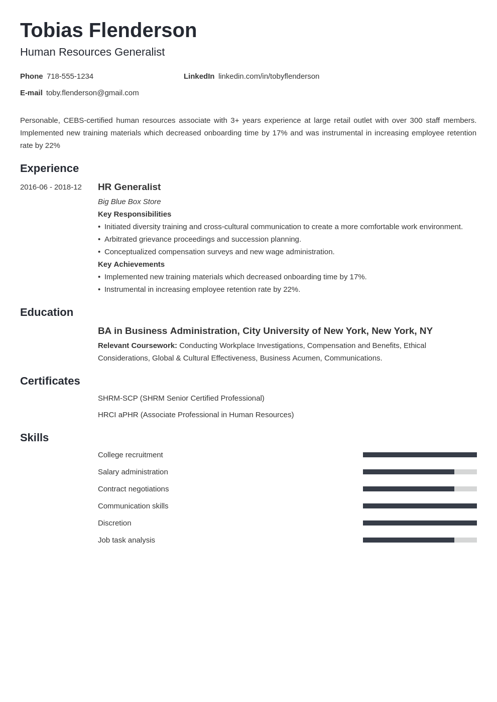 human resources template minimo