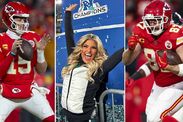 Eagles cheerleader message Travis Kelce Patrick Mahomes