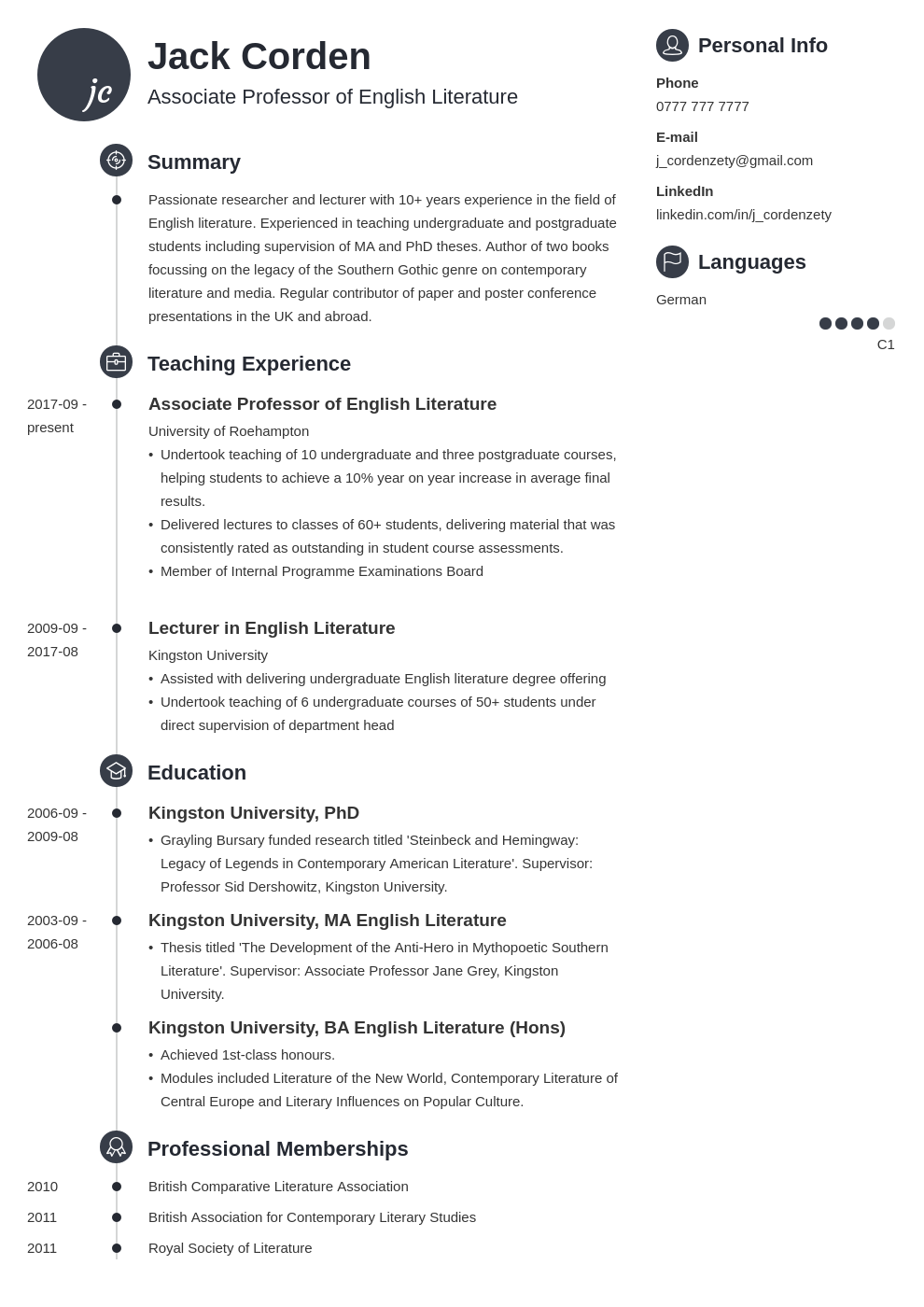 Academic Cv Example Template Iconic Curriculum Vitae Template Images