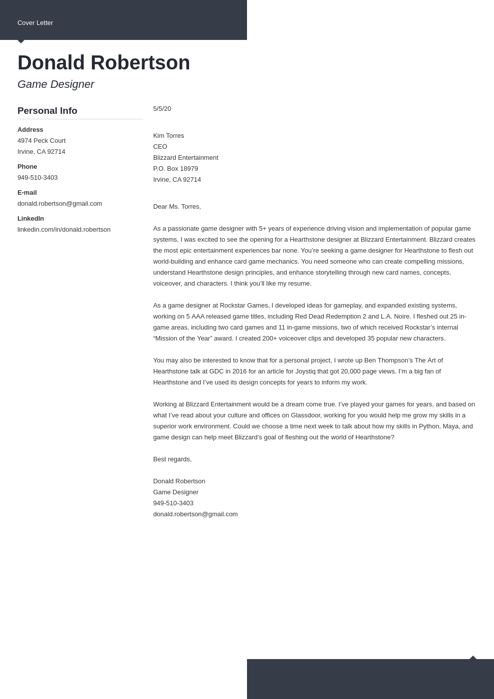 Blizzard Cover Letter Examples Writing Guide