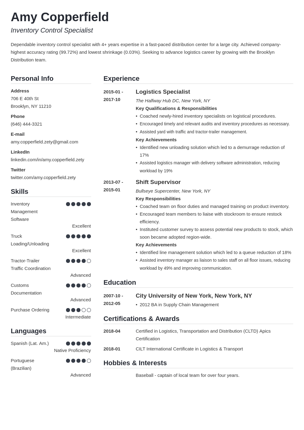 logistics resume example 3+ logistics resume examples [with guidance]