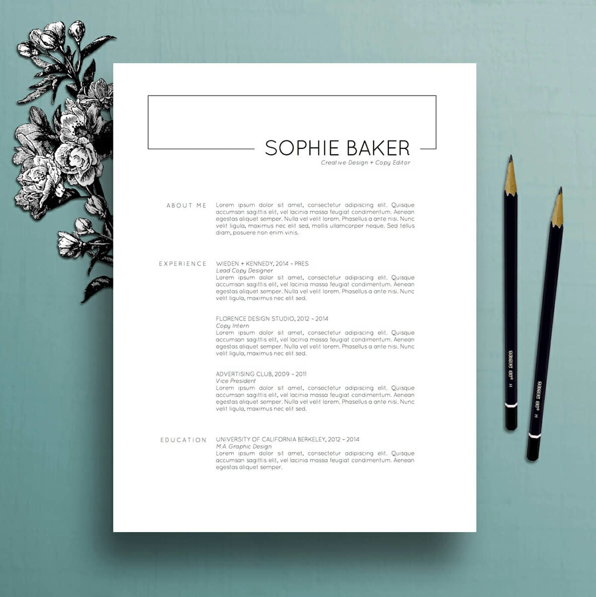 Minimalist Cv Template