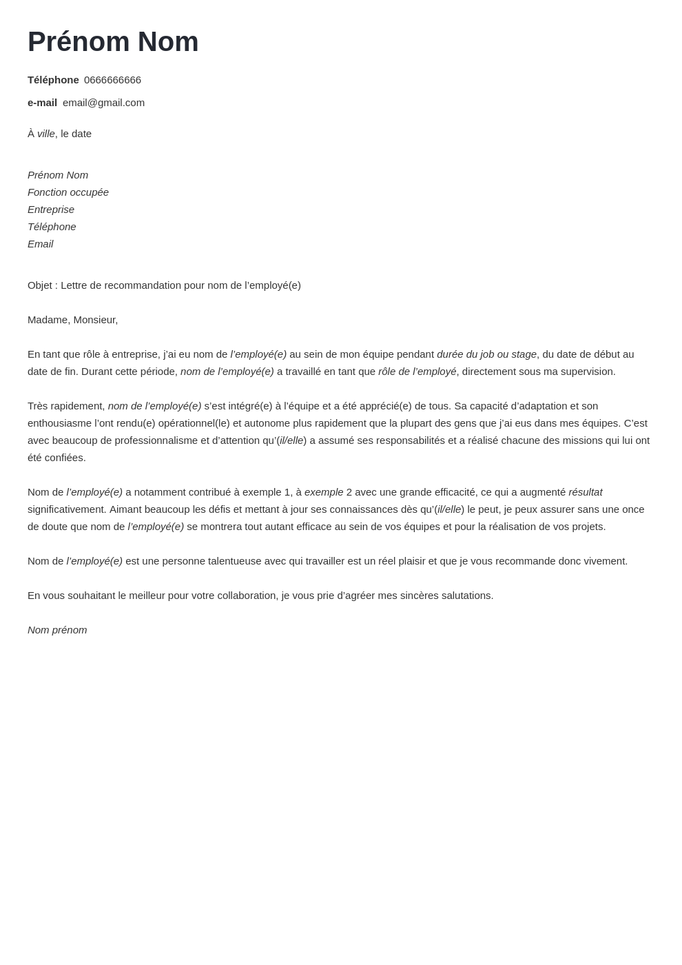 Lettre de recommandation [exemple, comment la demander]