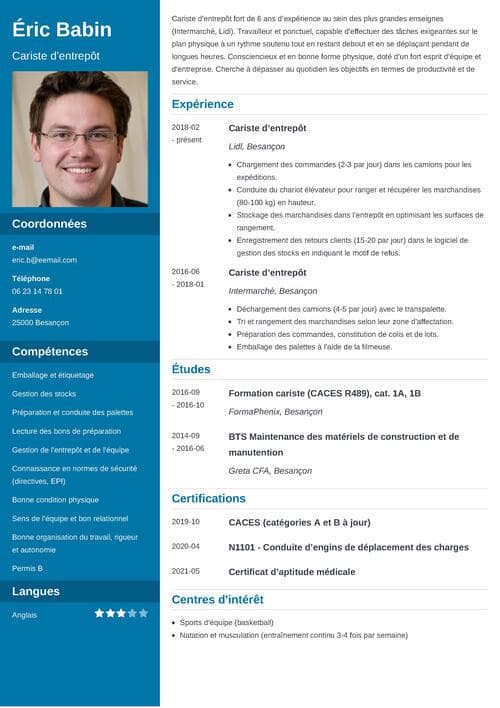 CV cariste débutant ou expérimenté [+ compétences en 2024]