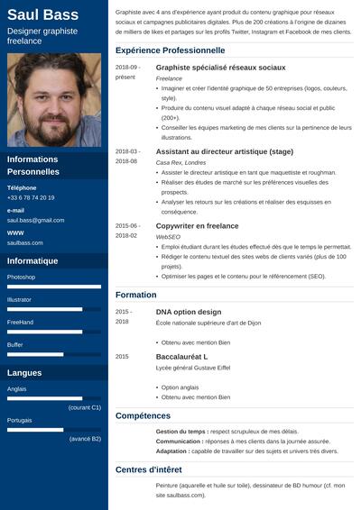 CV graphiste: exemple de CV de designer graphique / web