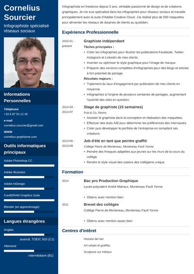 CV infographiste : exemple pour tout rôle (freelance, 3D...)