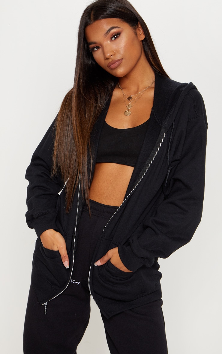 Black Zip Up Hoodie image 1