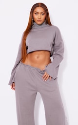 Shape Charcoal High Neck Long Sleeve Sweater