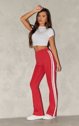 Red Soft Touch Seamless Yoga Flare Trousers