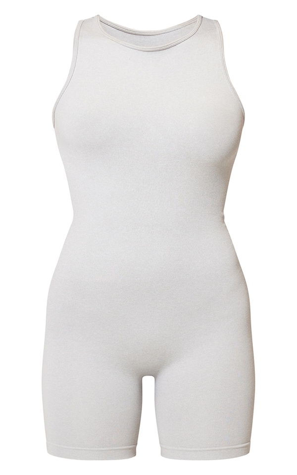 Grey Marl Seamless Cut Out Back Unitard image 5