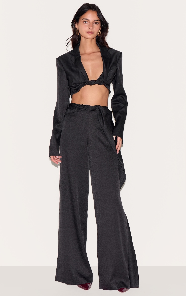 Black Twist Detail Trousers