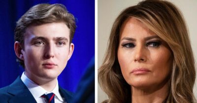 Barron Trump (left), Melania Trump (right). Credit: Getty Images