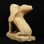 Monumental Archaic Greek Limestone Statue of a Sphinx