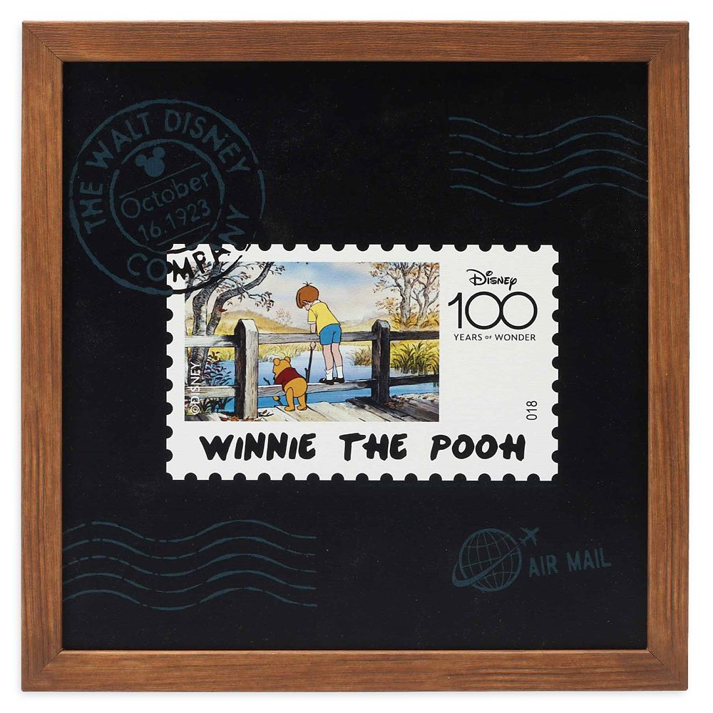 Winnie the Pooh 100-Year Anniversary Stamp Framed Wood Wall Décor – Disney100 – Purchase Online Now