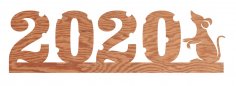 Laser Cut New Year Number 2020 Template DXF File