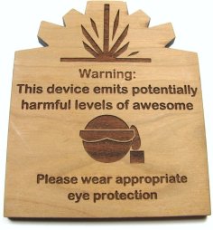 Laser Cut Warning Label DXF File