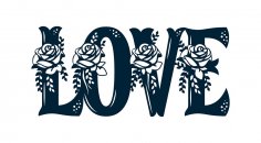 Floral Love Sign Laser Cut DXF File