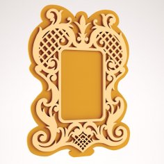 Laser Cut Mirror Frame Wall Decor DXF File