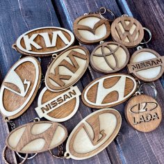 Laser Cut Car Logo Keychains DXF File