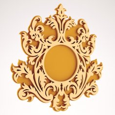 Laser Cut Floral Circle Frame DXF File