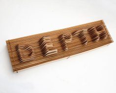 Laser Cut Topographic Text