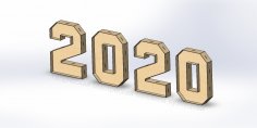 Laser Cut New Year 2020 DXF File