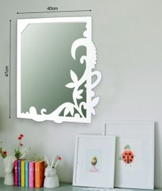 Laser Cut Decorative Mirror Frame DXF File